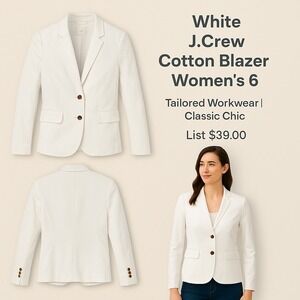 J. Crew White Cotton Blazer